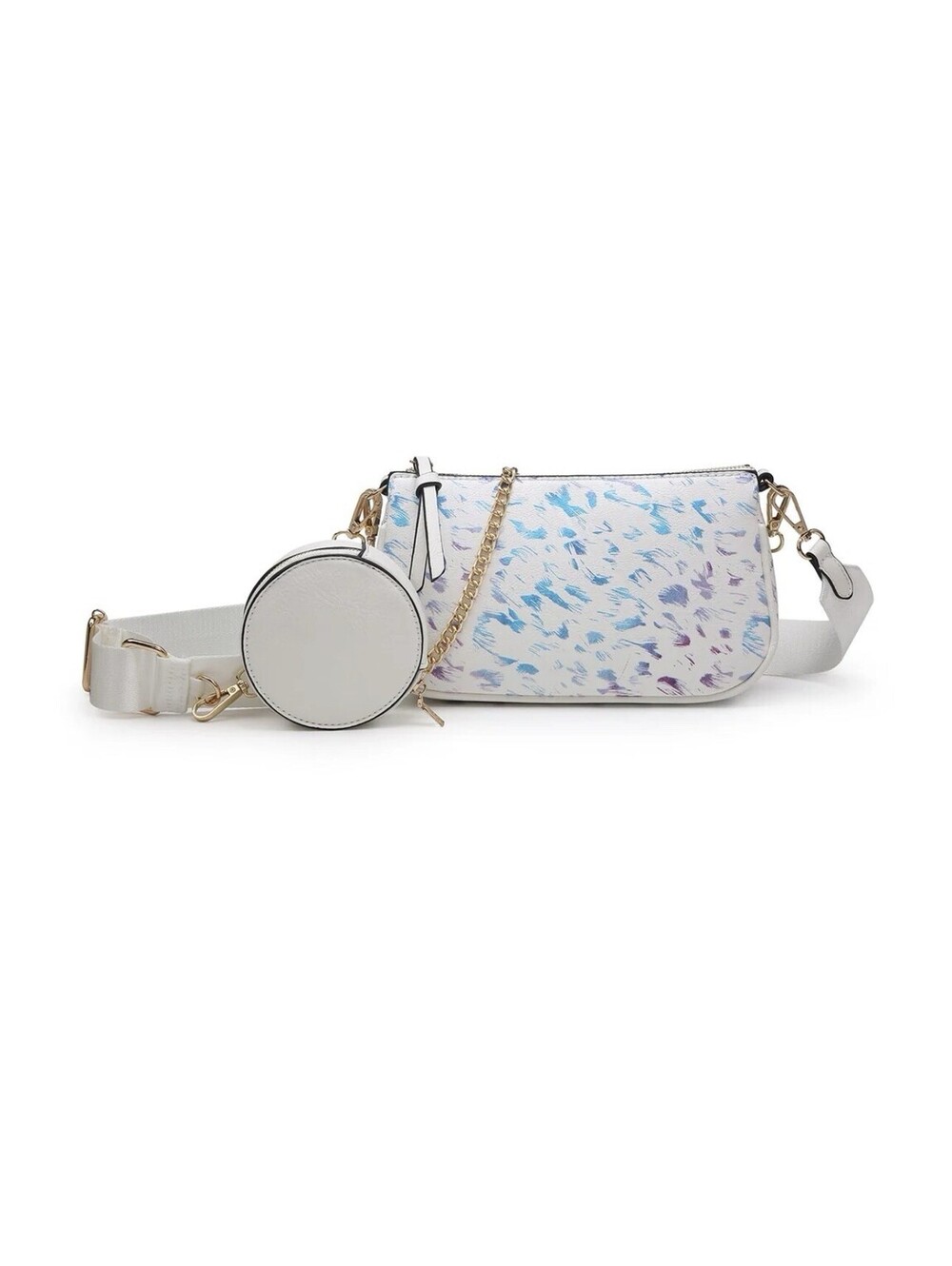 Jen & Co crossbody 2 bags in one NWT Purple & Blue animal print